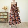 Summer Literature Sweet Loose Strapless Pullover Sleeveless Suspender A-line Dress for Women
