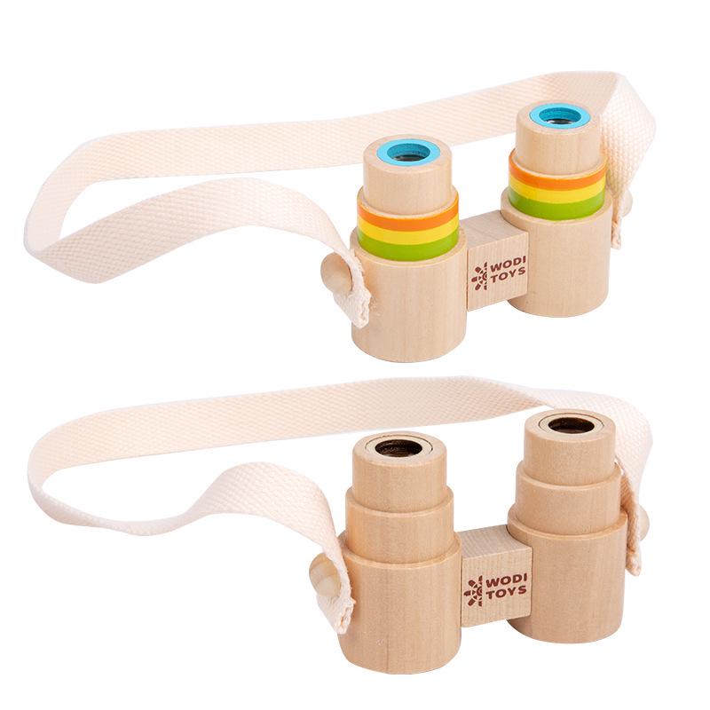 Kids' Wooden Binoculars: Mini Magnifier for Outdoor Exploration and Learning