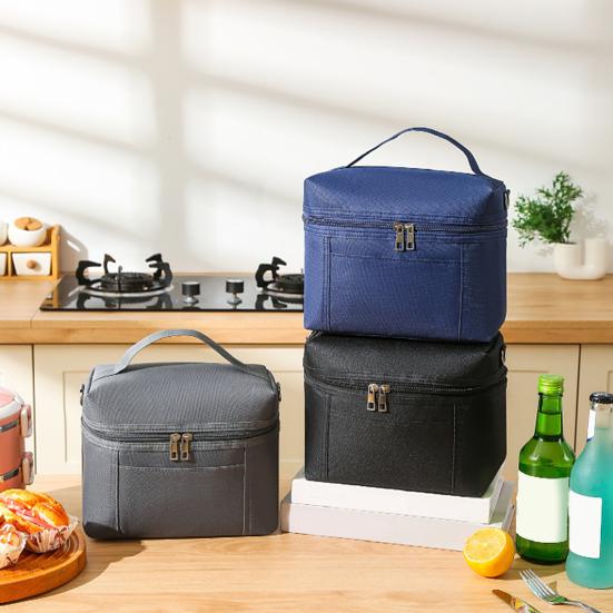 Изолированная сумка для обеда для взрослых, легкая нейлоновая водонепроницаемая коробка для обеда со съемным регулируемым