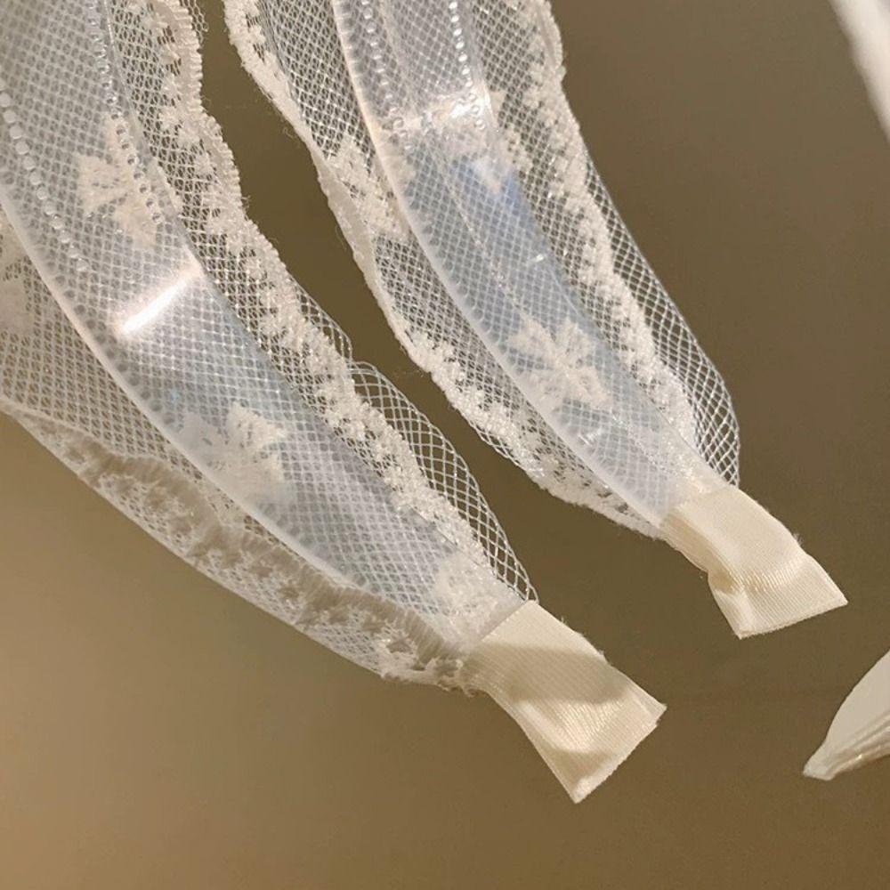 Bowknot Bow Hair Band Wide Edges Mesh Hair Hoop All-match Embroidery Lace Headband Headwear