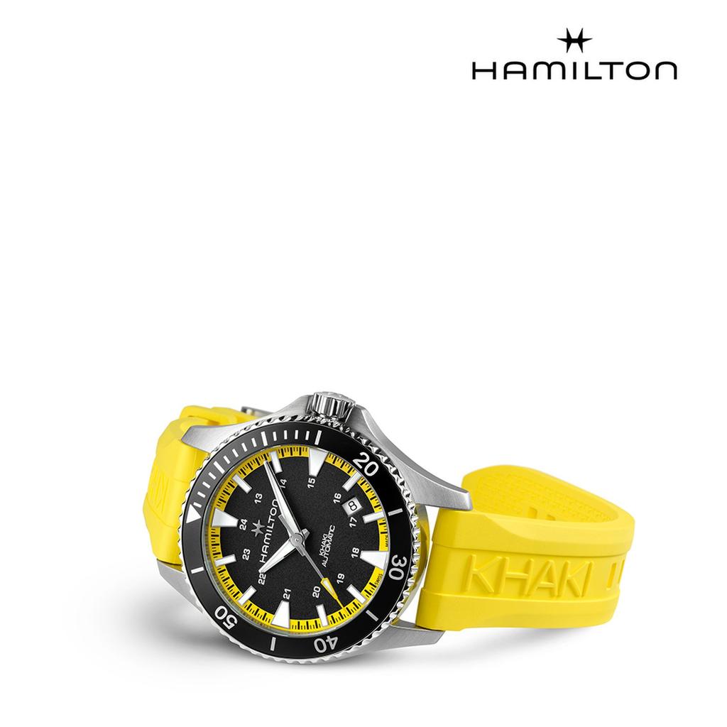 Hamilton H82395332 Хаки Темно-синий Scuba Автоматические 40 мм Желтый