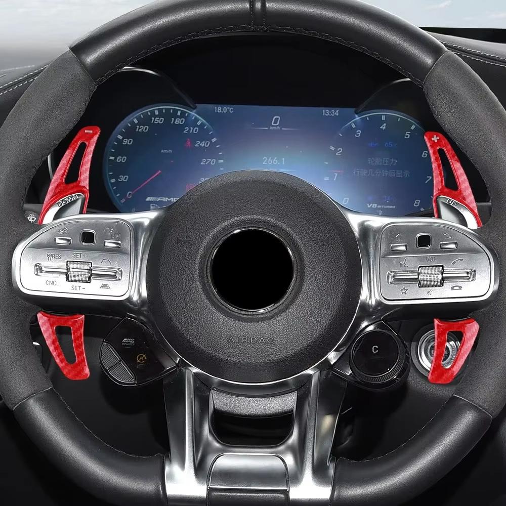 Car Steering Wheel Shift Paddle Shifter Extended Carbon Fiber ABS AMG for Mercedes-Benz AMG CLA GLA GLC GLS GLE 2016-2023 Car