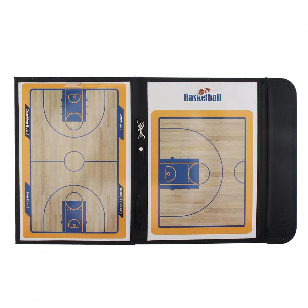 Portable PU Leather Cover Clipboard Tactical Magnetic Board Kit with Dry Erase, Marker Pen, Magnet Buttons, Color Basketball Coaching Board