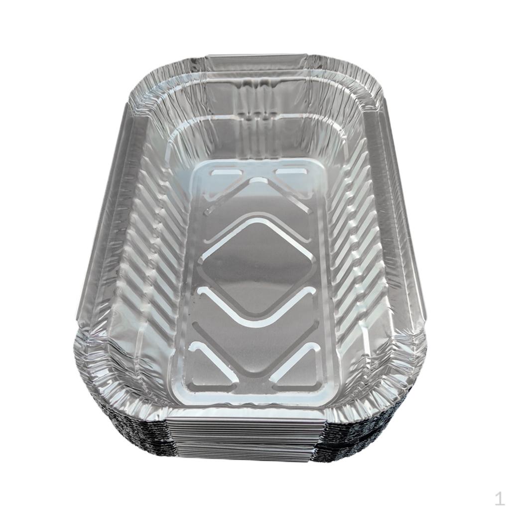 Set of 20 Disposable Aluminum Grill Drip Pans for BBQ 700ml 20x13x5cm