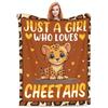 Cartoon cheetah animal digital-printed polyester Bedroom velvet flannel cover blanket Fleece soft sofa cover blankets for beds