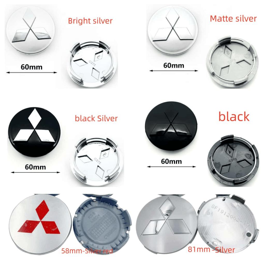 4pcs/ Set 58mm 60mm 81mm red black silver Car Wheel Center Hub Caps for Mitsubishi Lancer ASX Outlander EVO Montero Mirage