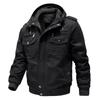 Мужская washed-cotton куртка в военном стиле с капюшоном и бархатной подкладкой