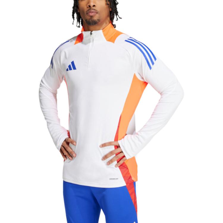 adidas Американский ретро-футбол тренировочная толстовка с длинным рукавом и полумолнией мужская толстовка белая JF4197