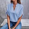 2025 Summer Women's Casual Solid V-neck Loose Shirt