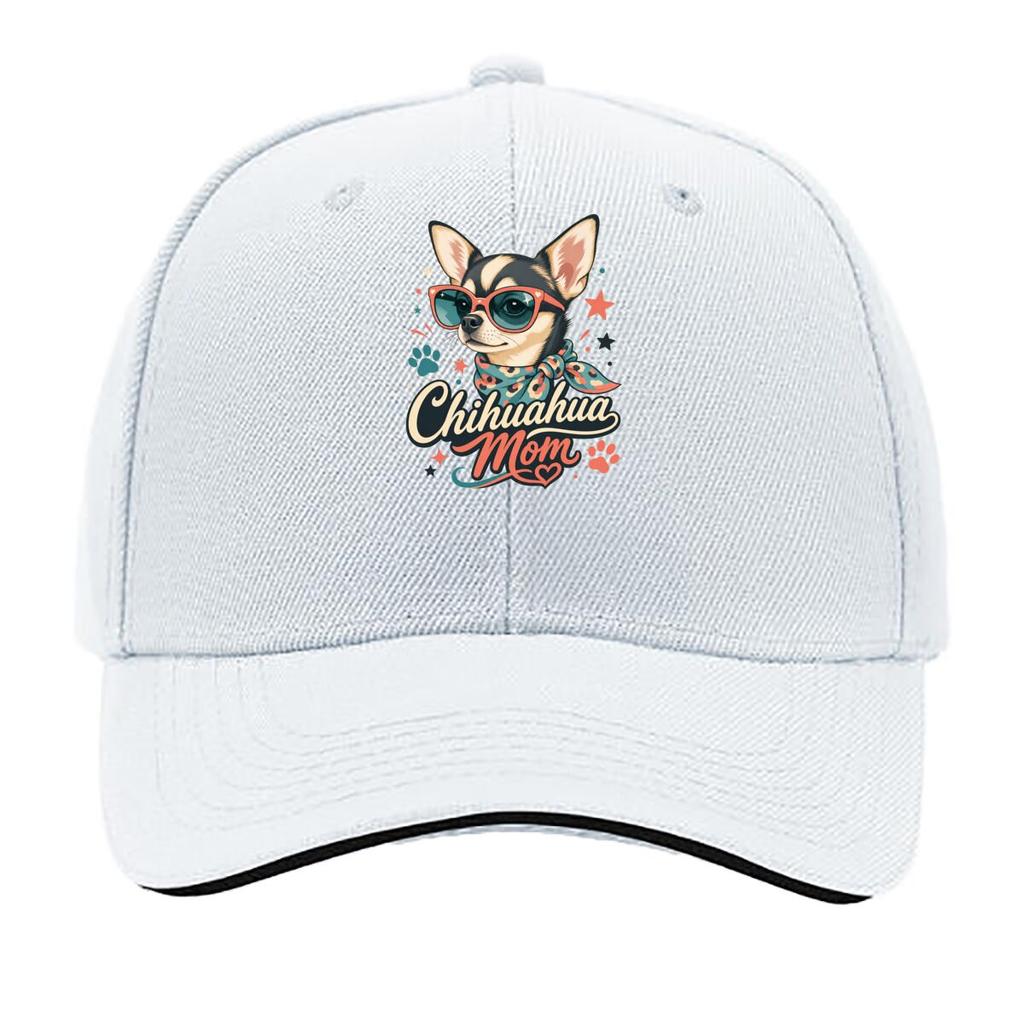 Stylish Chihuahua Mom Retro Pet Port Sandwich Baseball Cap Sun Cap Outdoor Workouts Hat