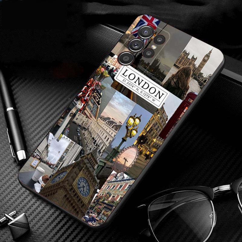 Лондонская эстетика Чехол для телефона Для Samsung Galaxy S25 S24 S23 S22 S21 Ultra S24 S23 S22 S21 S25 Plus S24 S25 FE