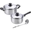 Wahei Freiz Tsubame Sanjo Pot 18cm Pot 20cm with Ladle Stainless Steel Compatible with IH and Gas One-handed & Two-handed Tsubame-san EM-019