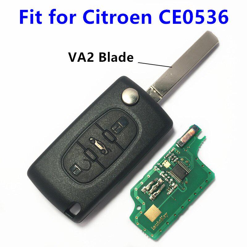 Remote Keyless Key for CITROEN C1 C2 C3 C4 C5 Car Auto Vehicle Key With/ ID46 Chip/ 3BT CE0536 VA2