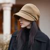 Корейская версия новой осенне-зимней шляпы для женщин, однотонная универсальная шляпа-ведро, высококлассная модная бейсболка с металлическим логотипом, тонкая