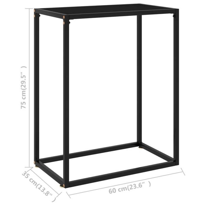VidaXL Table console Noir 60x35x75 cm Verre trempé 322804