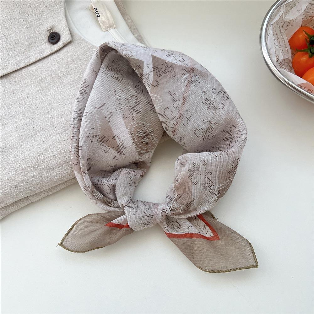 Flower Cotton Linen Print Scarves Cashew Square Handkerchief Clothing Accessories