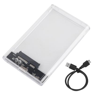 Прозрачный корпус SSD 2.5in SATA последовательный порт USB 3.0 высокоскоростной мобильный жесткий диск корпус (Нет