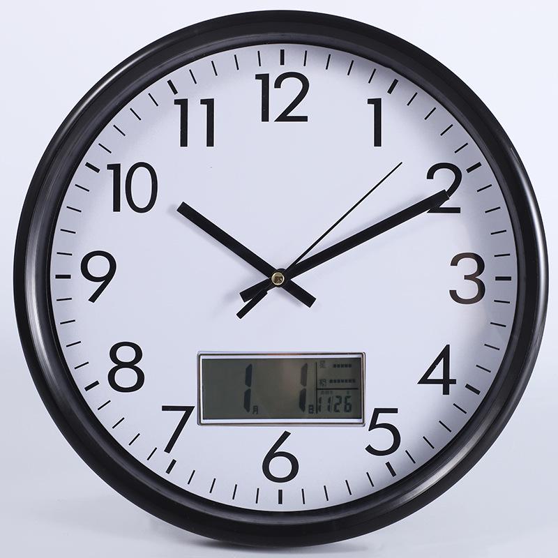 Круглые ЖК-часы-календарь 10, 12, 14 дюймов - Современный минималистичный дизайн для спальни и гостиной