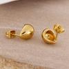 Minimalist 18K Gold Plated Stainless Steel Geometric Semi-Hollow Water Drop Stud Earring for Women