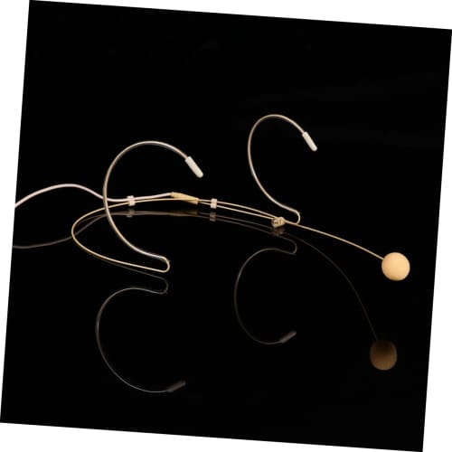 ULTECHNOVO Headset Microphone, Condenser Microphone, Skin Tone, Vocal, Office Headset, Portable, for Corded Phones and Voice Amplifiers, Wired, Beige