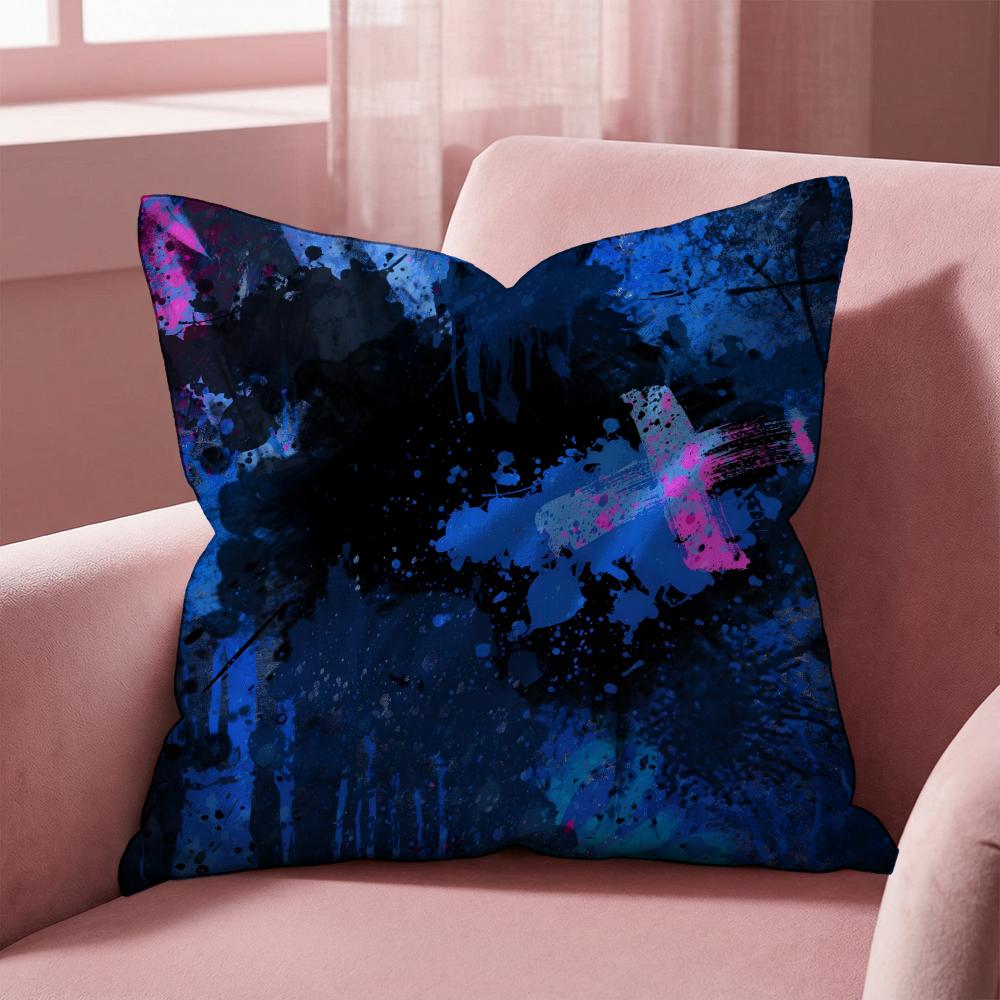 Street Graffiti Texture Cushion Cover MultiScene Pillow Cover for Home Car Reversible Soft Durable for Daily Use