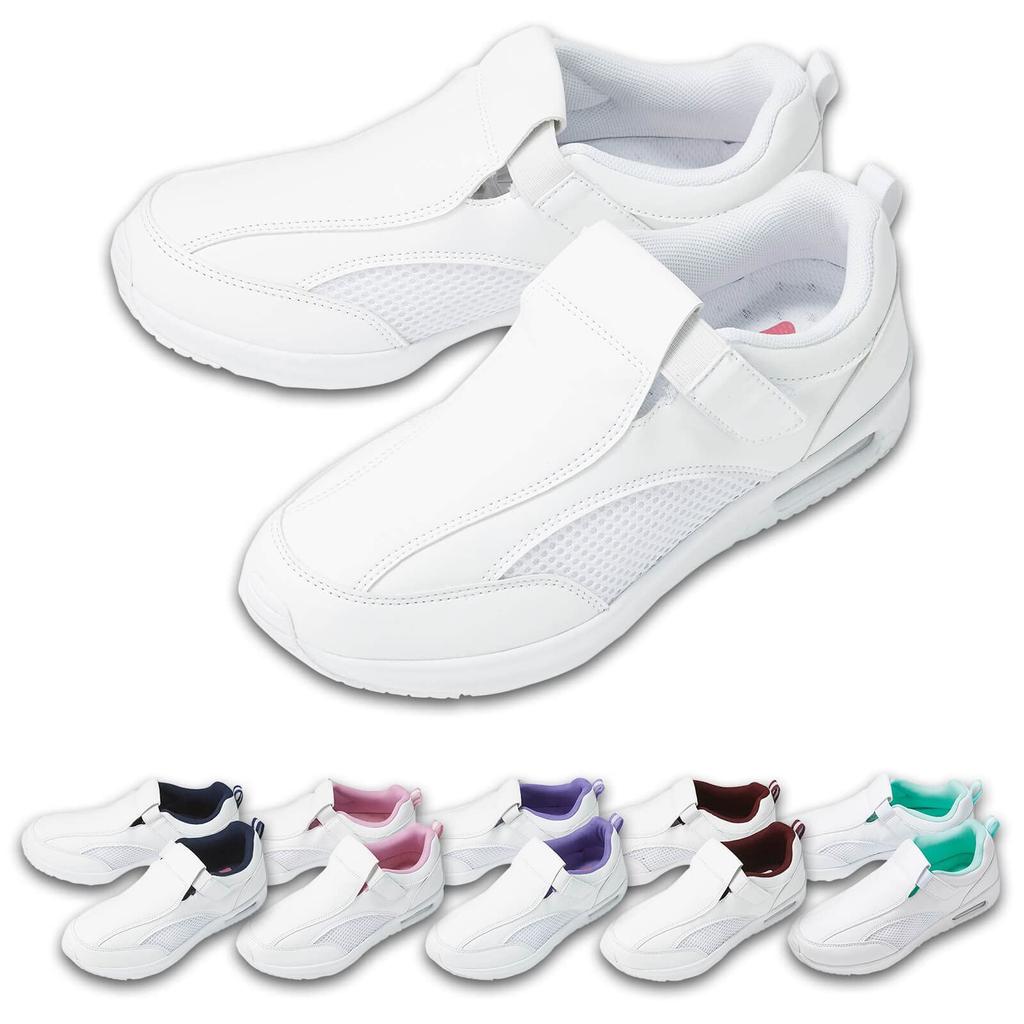 Туфли Nurse Rubber Air Filled High [Enfamie], кроссовки, ремень, подошва, подъем, дышащие, нескользящие, женские, мужские, белые, 26.0-27.0