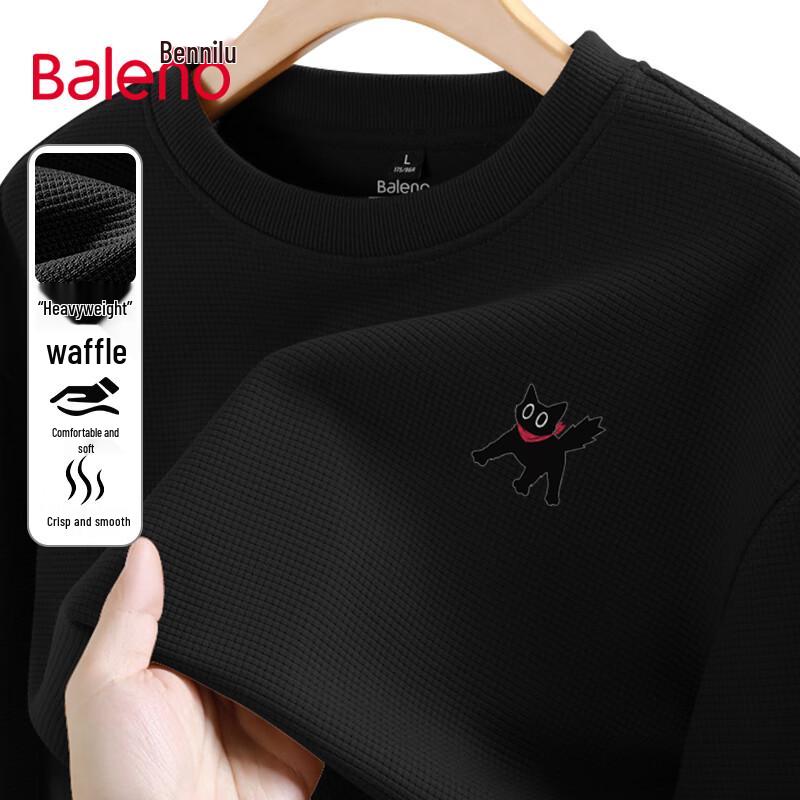 Baleno Men's Waffle Knit Cartoon Pullover Sweatshirt