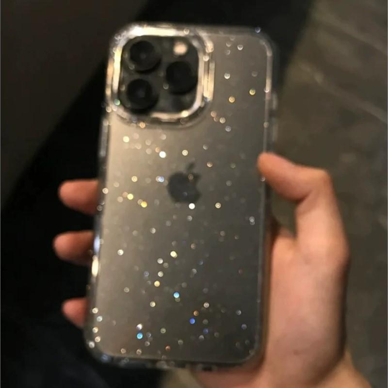 Блестящий прозрачный чехол со стразами для iPhone 17 Air 16 15 14 13 12 Mini 11 Pro Max Plus Ударопрочный прозрачный мягкий чехол из ТПУ
