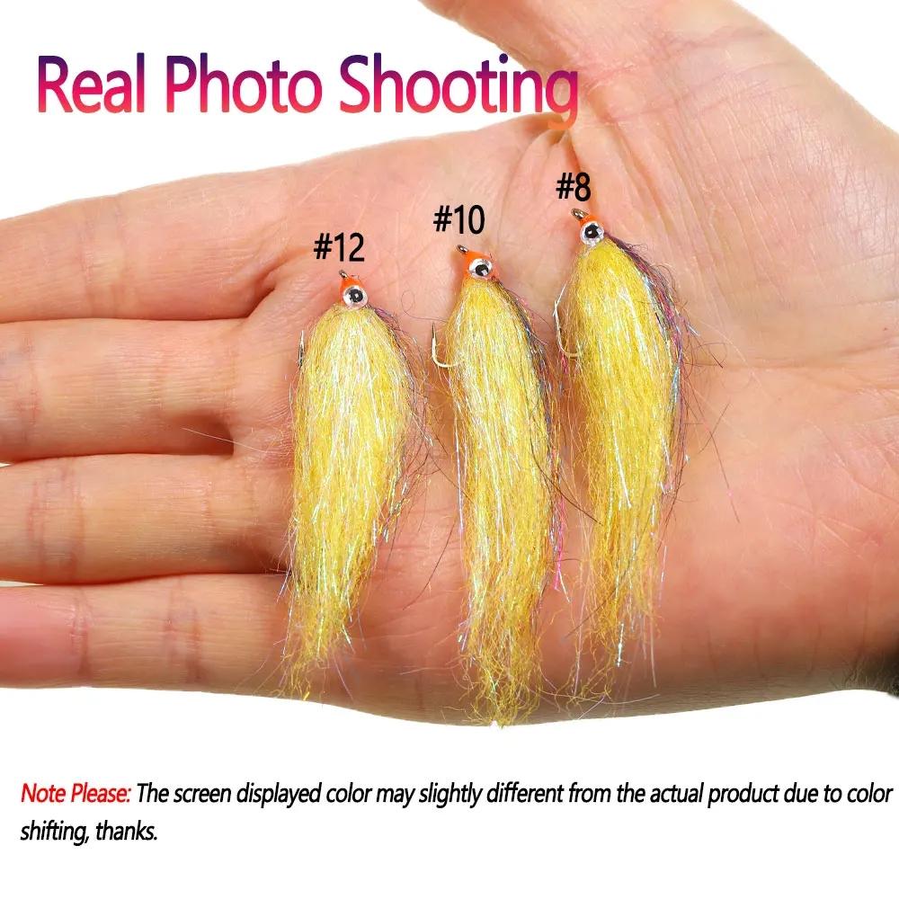 6 шт. раненый ледяной даб Minnow Fly EP шелковистое волокно наживка стример муха