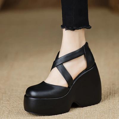 Модные женские сандалии Модные туфли-лодочки на платформе Летние туфли на массивном каблуке 2025 Молнии Платье Дизайнерская обувь Женская обувь