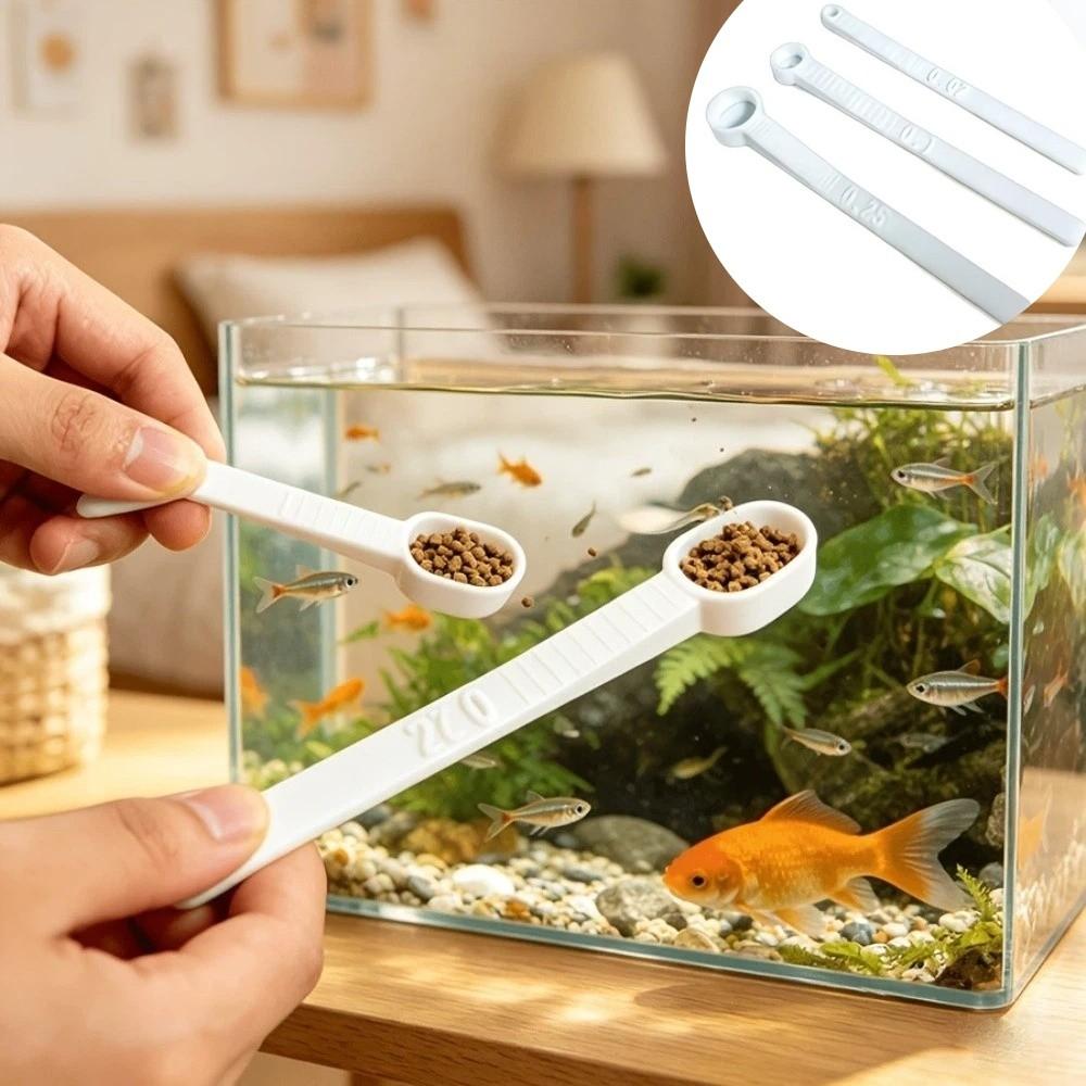 3Pcs Multi-size Fish Food Measuring Spoon Feeding Food Scoop Set for Aquariums & Fish Tanks