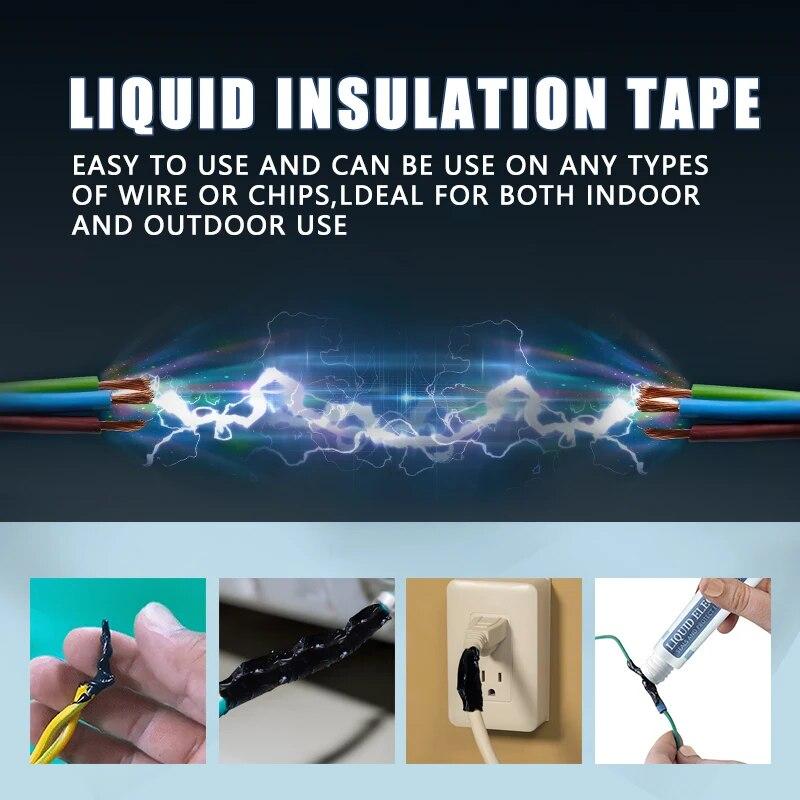 30/50 мл жидкая изоляционная клейкая лента для ремонта резинового электрического провода, кабельное покрытие, огнестойкое и устойчивое к высоким температурам