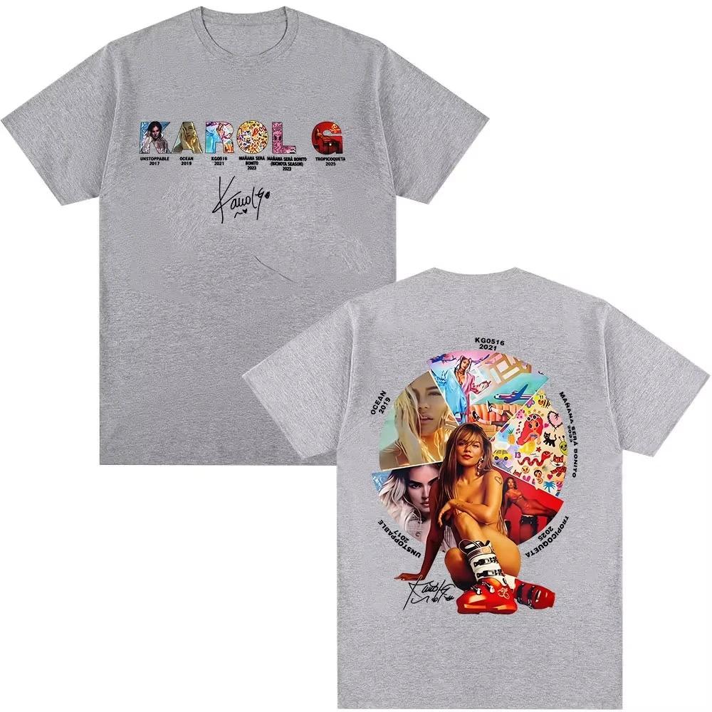 Cotton Short Sleeve Tshirt Limited Karol G Tropicoqueta Album 2026 Graphic T Shirt Unisex Women Vintage Aesthetic Clothing Tshirts
