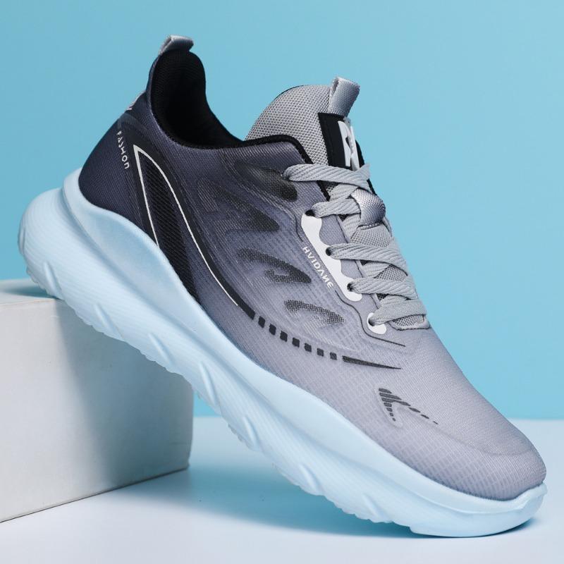 Магнитные вибрационные парные спортивные туфли для легкой ходьбы, модные туфли на толстой подошве со шнуровкой, низкие, из сетки, трендовые мужские туфли