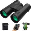 12x42 Binoculars for Adults High Power with Universal Phone Adapter,Compact Waterproof Binoculars with Low Light Vision for Bird Watching, Hunting,