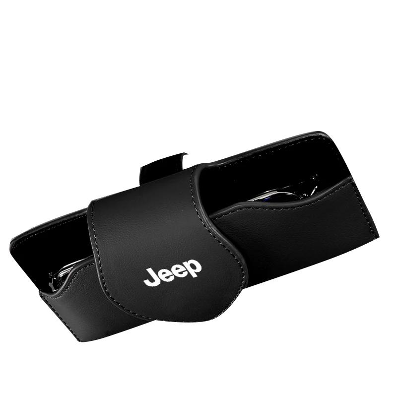 For Jeep Car Interior Portable Glasses Box Auto Sunglasses Clip For Jeep Grand Cherokee Wrangler JK Gladiator Compass Renegad