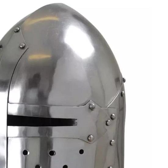 Medieval Knight Crusader Helmet Sugar Loaf Role Play Larp Costume Halloween Item