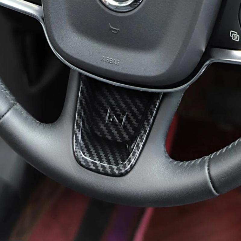 For Volvo XC40 ABS chrome Carbon Fiber Steering Wheel Switch Button Frame Cover Trim accessories