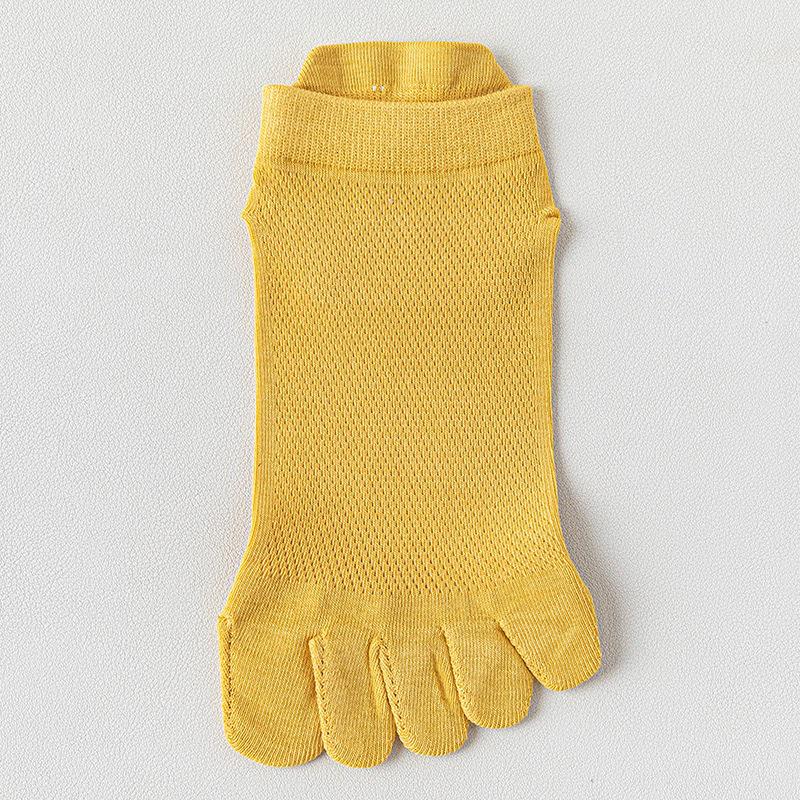 Женские дышащие хлопковые носки с пальцами - Летние тонкие, антибактериальные, против запаха, влагоотводящие, короткие спортивные носки