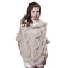 ANMIDA Knit Fur Cashmere Hooded Cape Shawl Elegant Coat Women's Poncho, Poncho, Coat, Fall/Winter