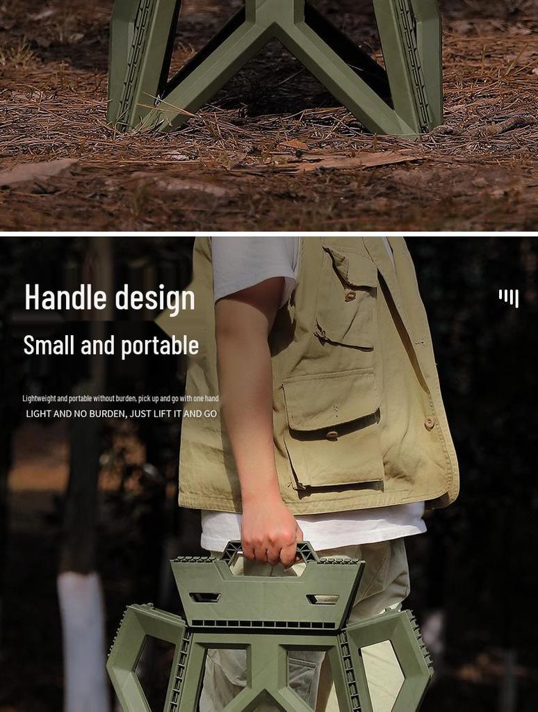 Portable Thickened Plastic Folding Stool - Adult & Child, Camping/Fishing