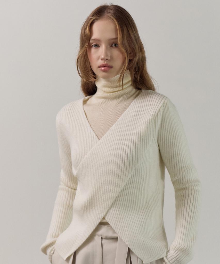 ELLIOTI Wrap Layered Knit Ts_3Color