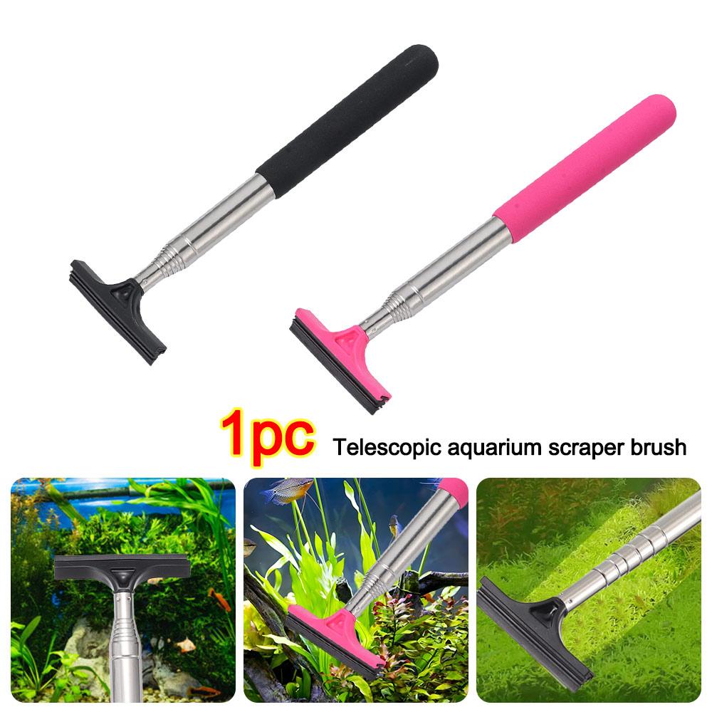 Plastic Aquarium Scraper Brush Telescopic Algae Scraping Brush  Removing Algae and Debris