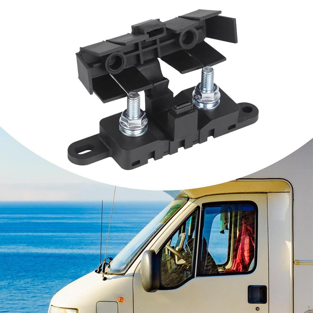 Fuse Holder Block M8 Studs Box Replaces with Cover 40A-500A Max 70V for Vehicles