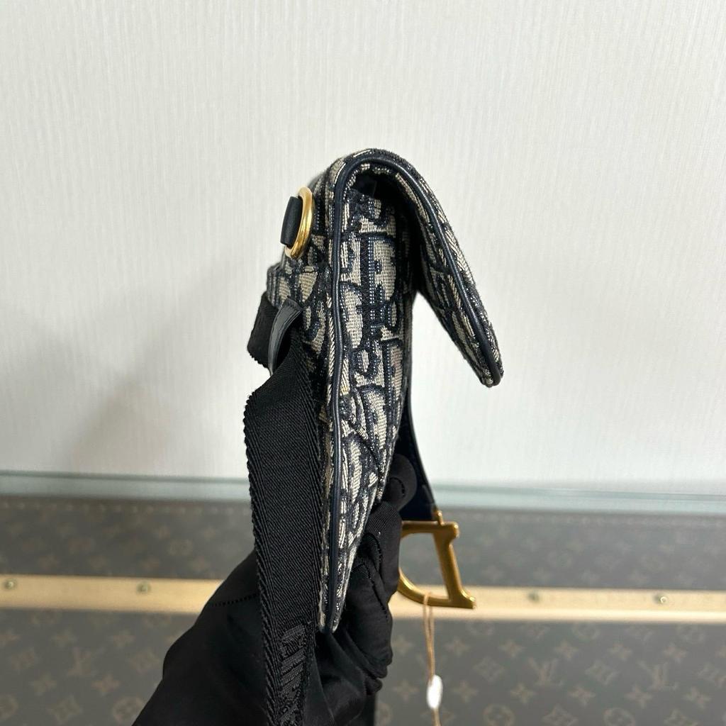 [Pre-Owned] Dior Mini Saddle Bag 'Blue Dior Oblique Jacquard' - Excellent #1VEM4H0