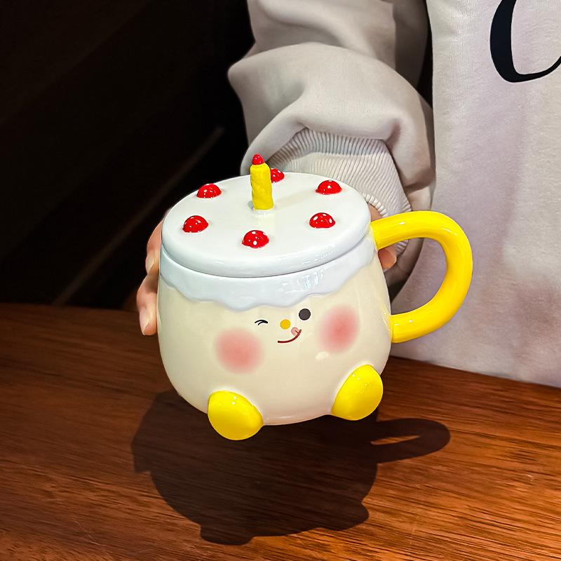Ceramic Cup Creative Cake Water Cup Anime Mug Coffee Funny Cups Cute Mugs Original Breakfast Cups Personalized Gift Drinkware