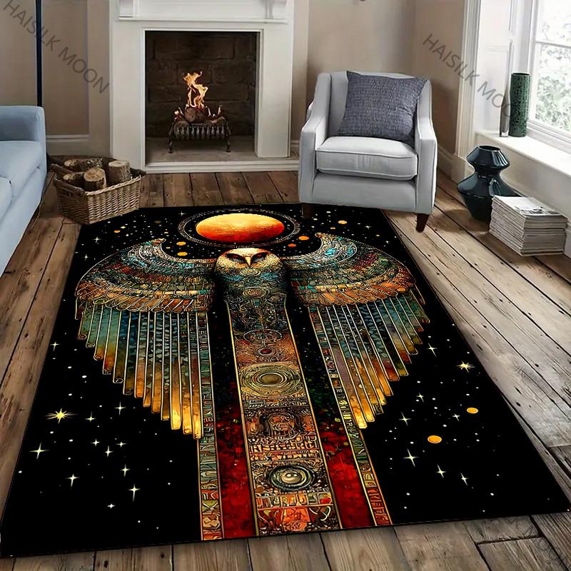 1PC Dark Style Owl Printed Carpet New Release! Rug for Living Rooms Bedrooms, Office Areas, Durable Machines Washable Mat Gifts