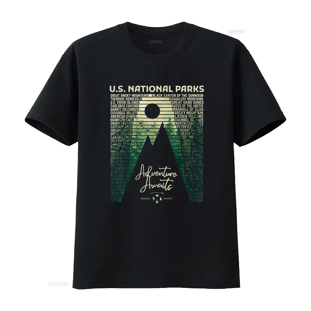 National Parks List US Park Vintage Camping Hiking T Shirt vintage Washed graphic Unisex Soft designer clothes fashion
