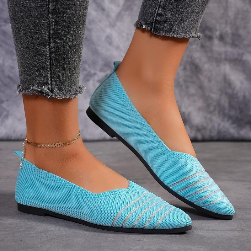 2024 New Women's Shoes High Quality Pointed Toe Shallow Mouth Women's Flat Shoes Cloth Slip-on Flat Heel Women's Flat Shoes