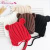 Childrens Hat Korean Baby Girls Boys Hat Ear Wool Cap Baby Fall Winter Lace Handmade